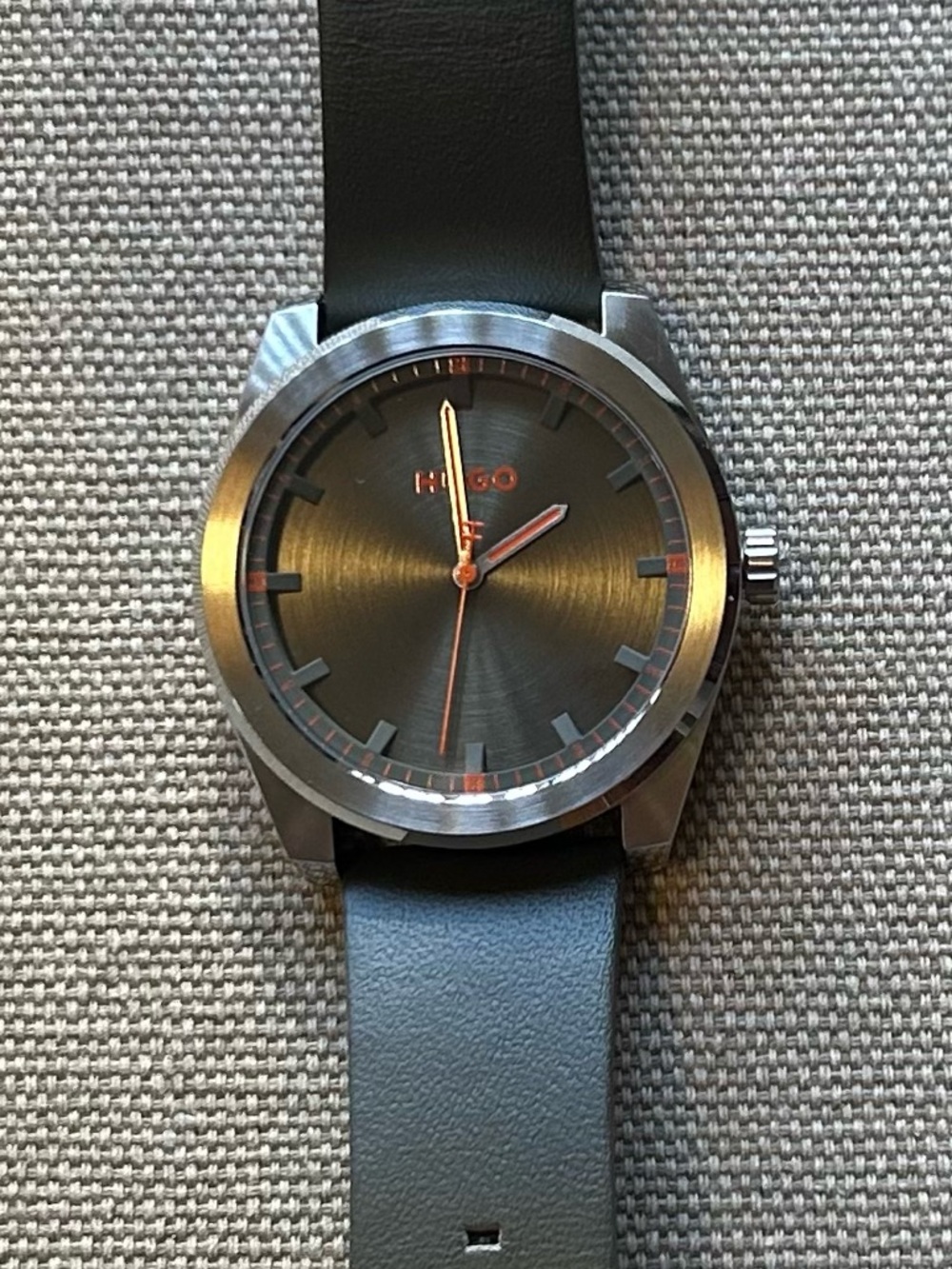 Hugo Boss Watch With 42mm Camo Green Face & Camo Green Leather Band